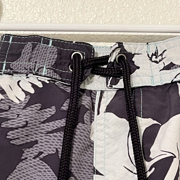 Caribbean Swimwear Large Gray Elastic Waist Drawstring Swim Board Shorts Mesh - Picture 4 of 10